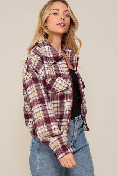 Fall Vibes Plaid Print Jacket