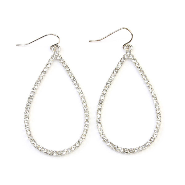 Rhinestone Teardrop Hook Earrings