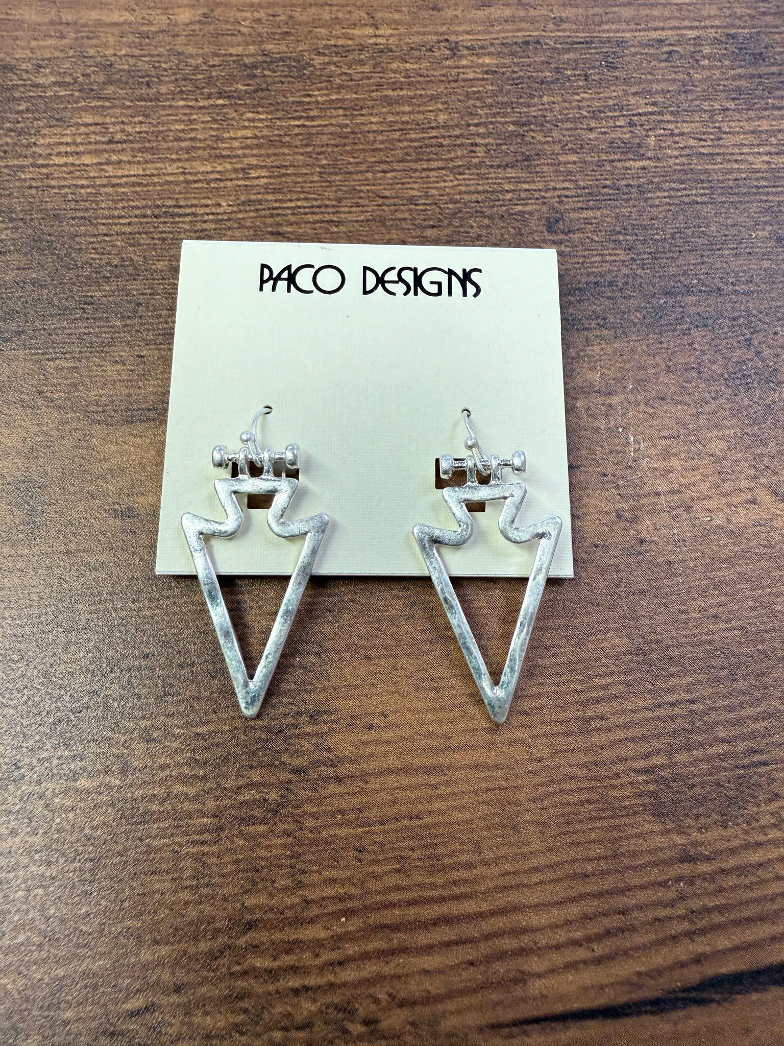 Edgy Sleek Matte Silver or Gold Arrowhead Earrings