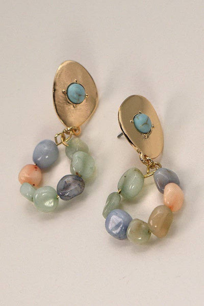 Natural Stone Beaded Earrings