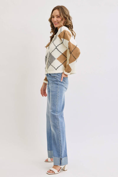 Argle Pattern Cardigan