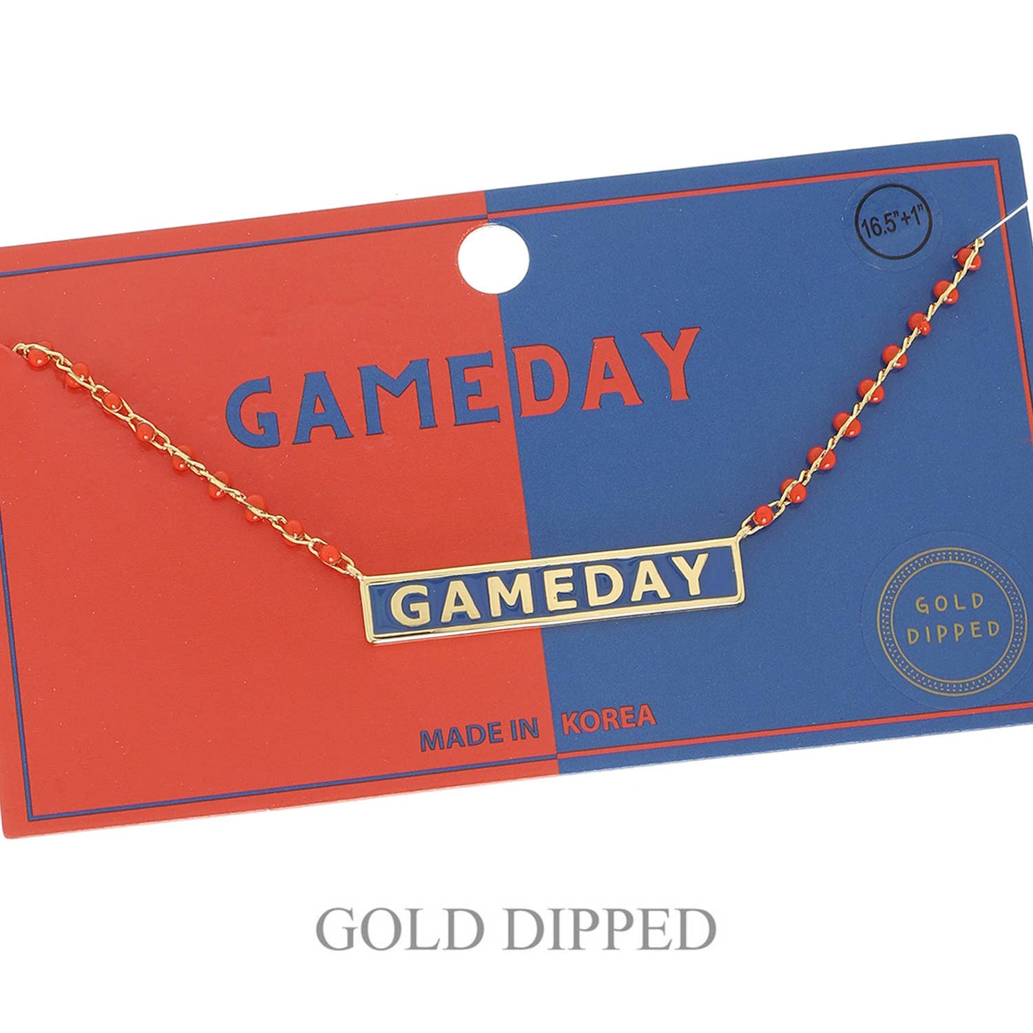 Game Day Gold Plated Bar Necklace