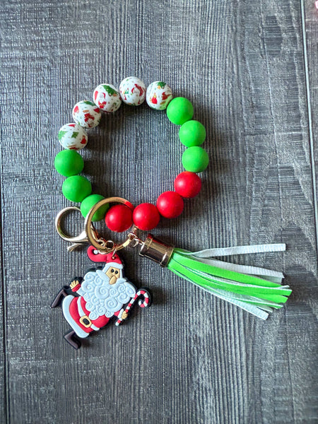 Christmas Silicone Beaded Keychain