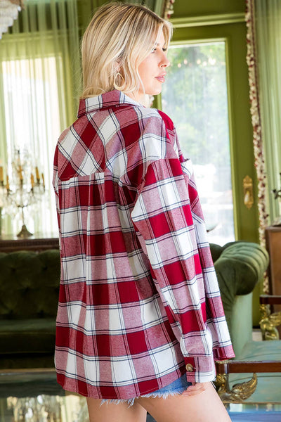 Classic Plaid Button Down in Red