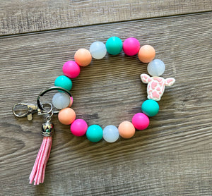 Cow Head Silicone Keychain