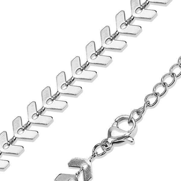 Stainless Steel Chevron Chain Necklace