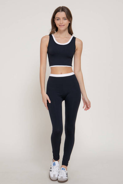 Crop Top & High Waist Leggings Set