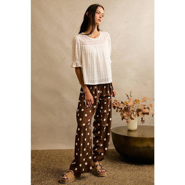 Crochet Knit Top in Ivory
