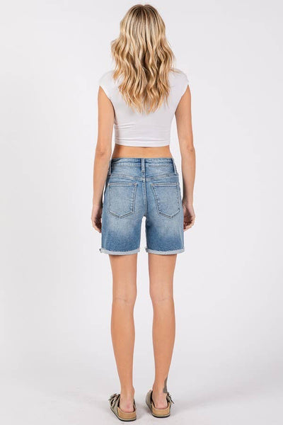 Mid Rise Midi Shorts
