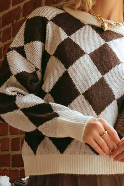 Harlequin Crew Knit Sweater