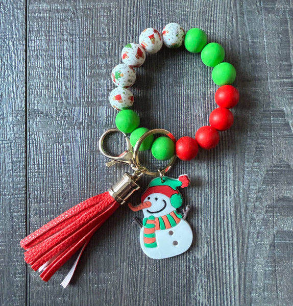 Christmas Silicone Beaded Keychain