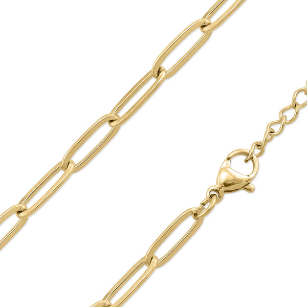 Gold PVD Paperclip Chain Necklace