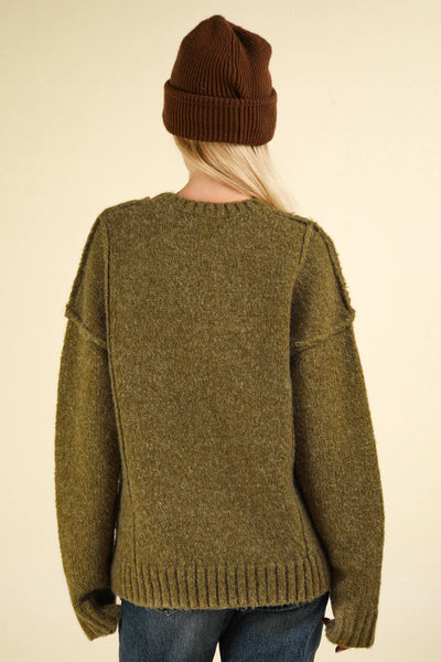 Fuzzy Feeling Oversized Knit Pullover Sweater