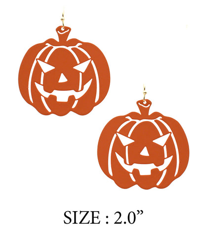Laser Cut Pumpkin Earrings