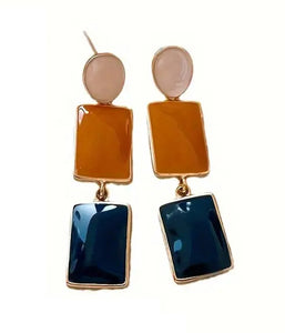 Vintage Block Dangle Earrings