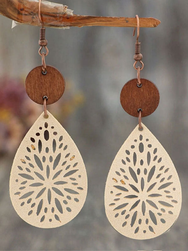 Laser Cut Teardrop Earrings