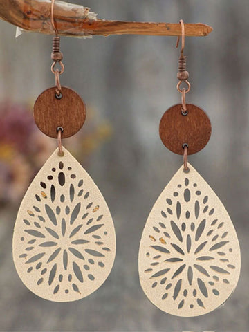 Laser Cut Teardrop Earrings
