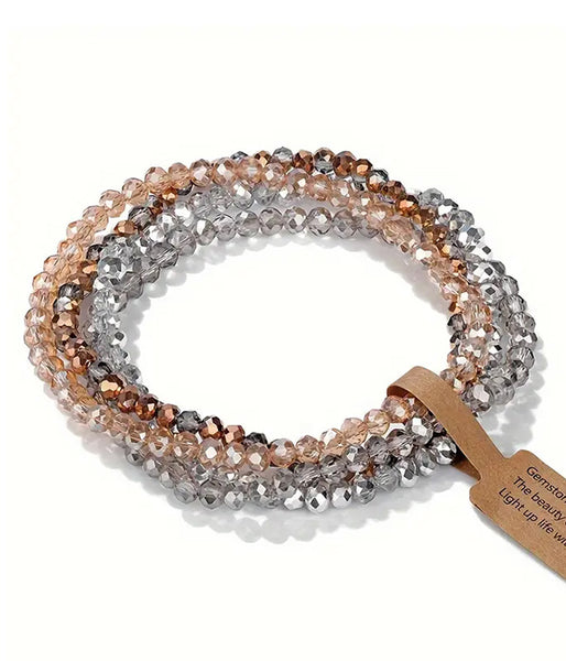 Multi Glass Bead Bracelet Set
