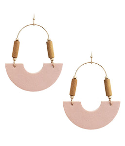 Leatherette Half Moon Earring