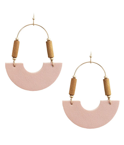 Leatherette Half Moon Earring