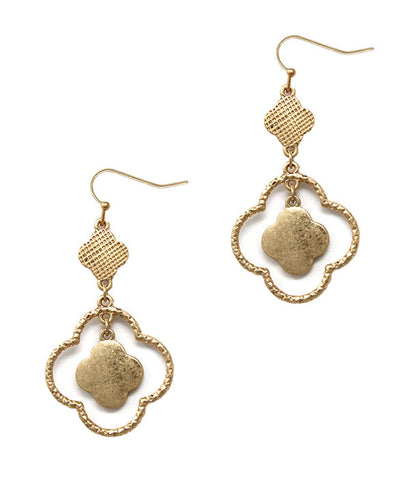 Quatrefoil drop earring