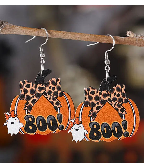 Leopard Pumpkin Earrings