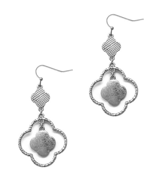 Quatrefoil drop earring