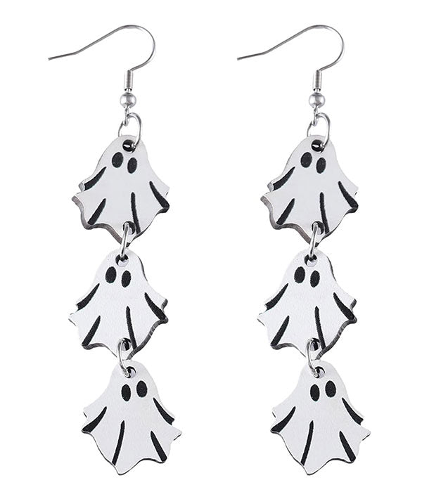 Ghost Wooden Earrings