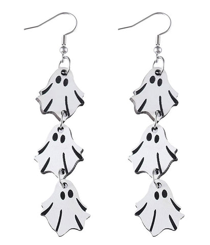 Ghost Wooden Earrings