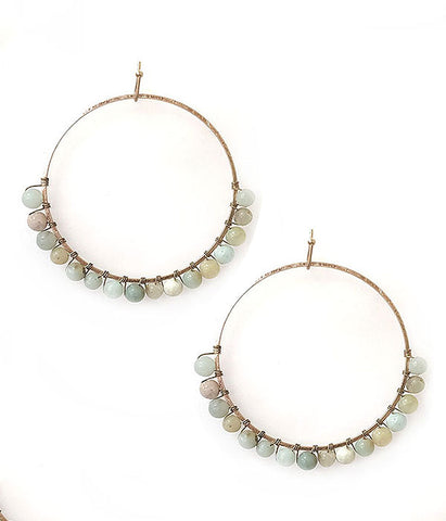 Stone Hoop Earrings