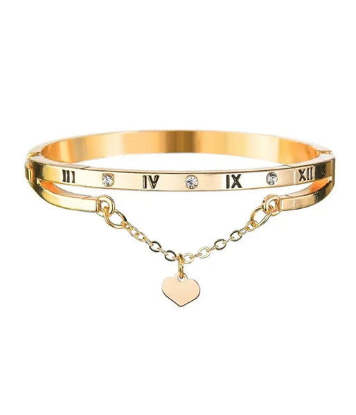 Roman Letter Bangle Bracelet