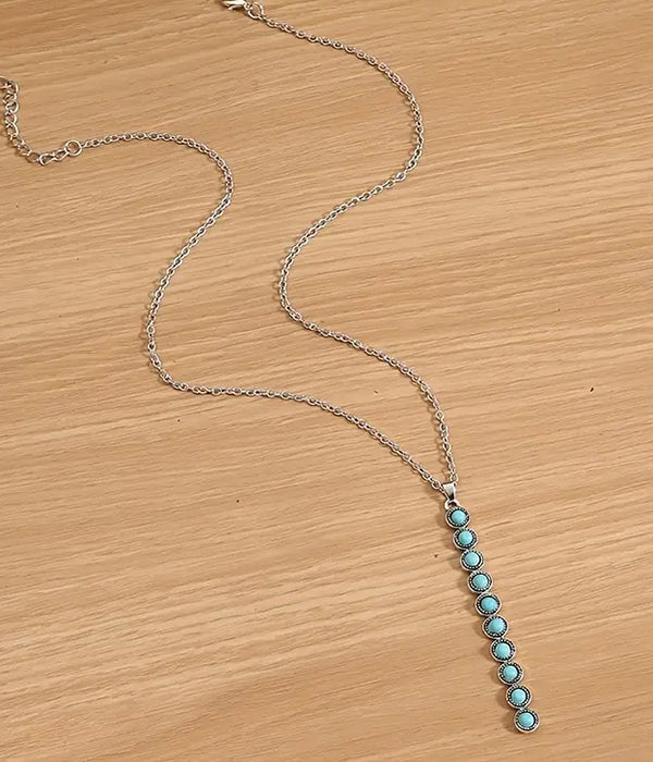 Turquoise Bar Pendant Necklace
