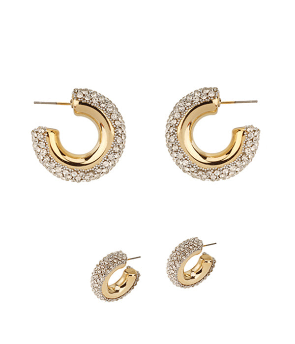 Crystal Mini Hoop Earring