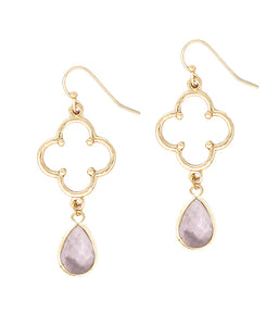 Quatrefoil and Teardrop Earring