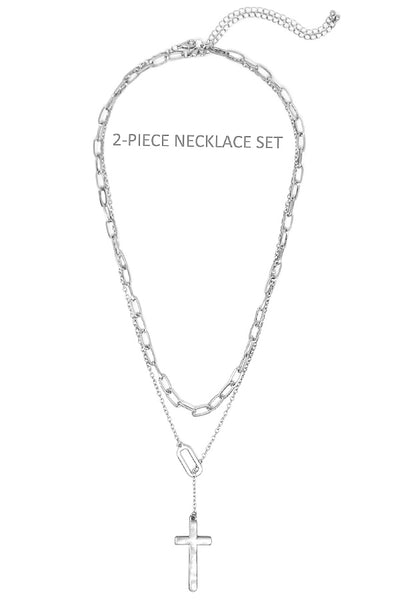 Cross Pendant 2-Piece Necklace
