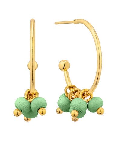 Green Dangle Hoop Earring