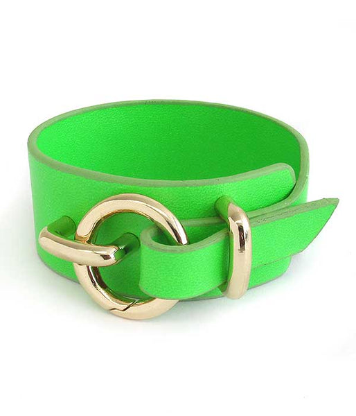Leatherette belt bracelet