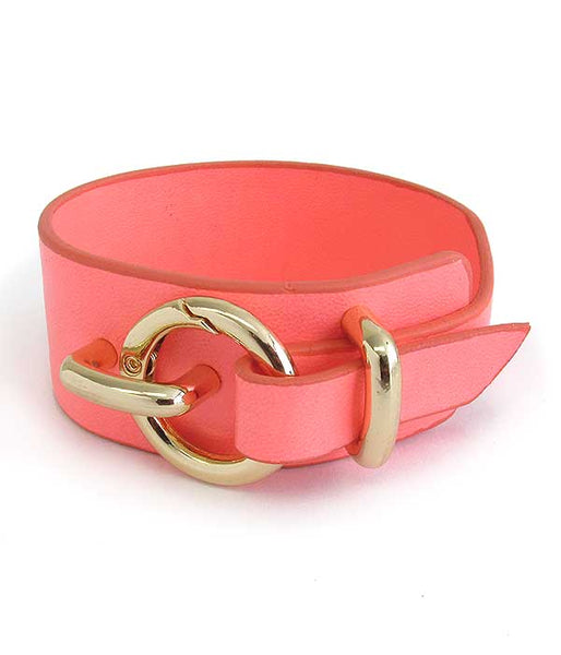 Leatherette belt bracelet
