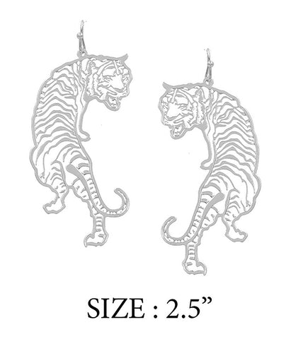 Tiger Filigree Earrings in Silver