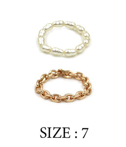 Stretch Pearl and Chain Ring
