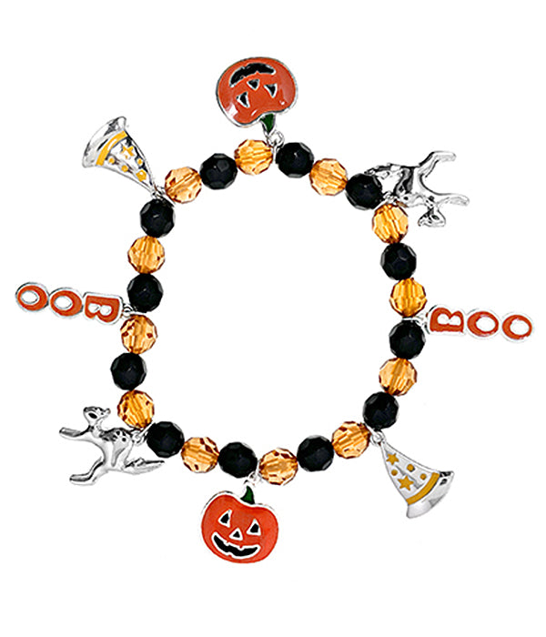 Halloween theme charmed stretch bracelet