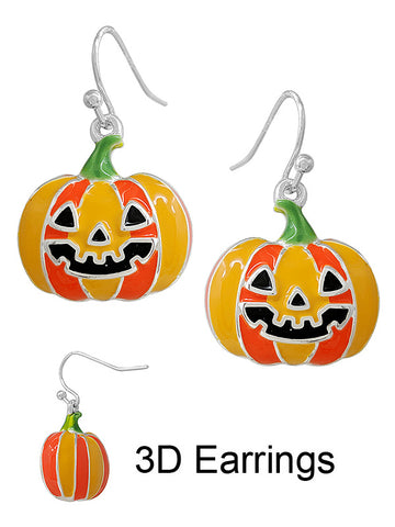 3D Pumpkin Earrings