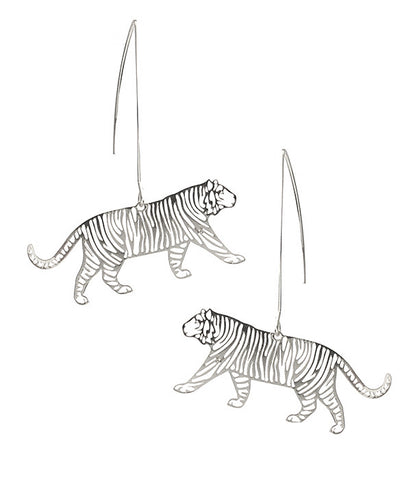 Fish Hook Tiger Filigree Earring