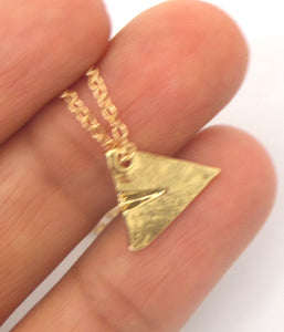 Paper Airplane Pendant Necklace in Gold
