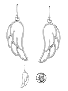 Winged Earrings in Silver