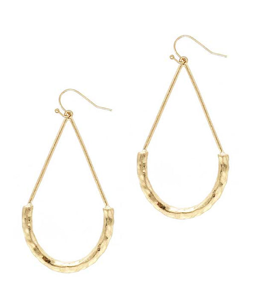 Hammered Oval Teardrop Earring