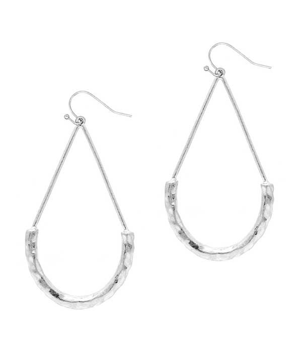 Hammered Oval Teardrop Earring