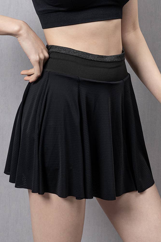 Pleated Tennis Skirt in Black