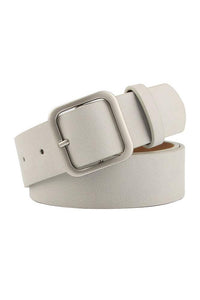 Solid Leather Belt in Grey