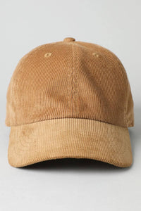 Corduroy Adjustable Baseball Hat in Camel